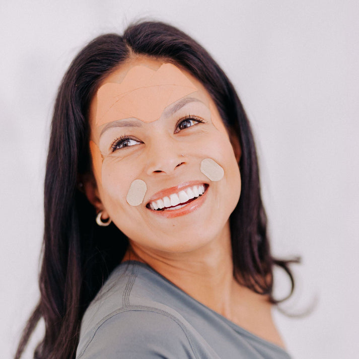 Woman wearing Frownies Gentle Lifts