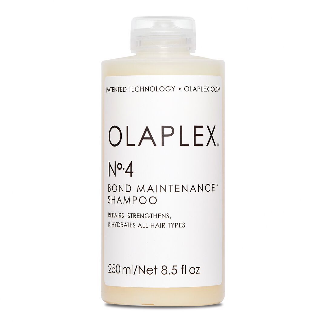 alt="OLAPLEX No. 4 Bond Maintenance Shampoo bottle