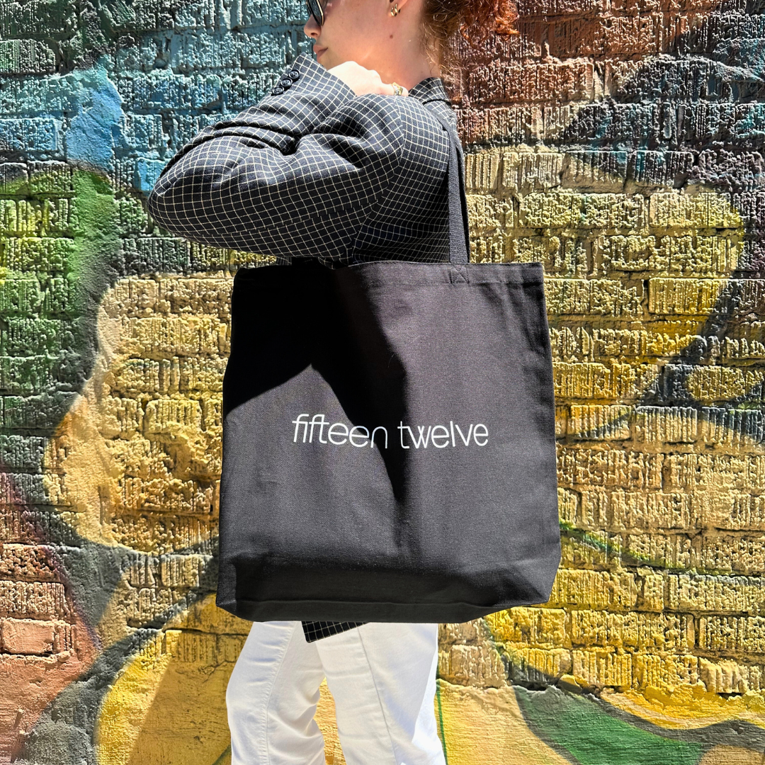 Fifteen Twelve Black Logo Tote Bag