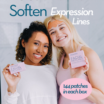 Two women holding boxes of frownies facial patches
