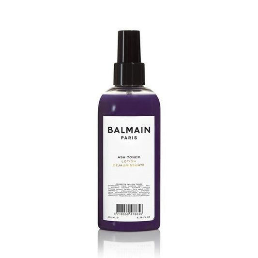 "Balmain Ash Toner for blonde, grey, and highlighted hair to neutralize yellow and warm tones"