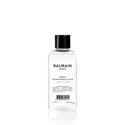 Balmain Argan Moisturizing Elixir bottle with sleek design