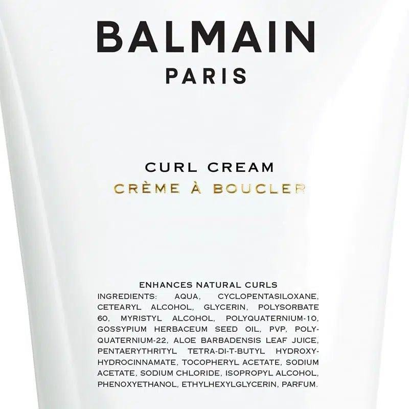 Close up shot of Balmain Hair Couture Curl Cream packaging