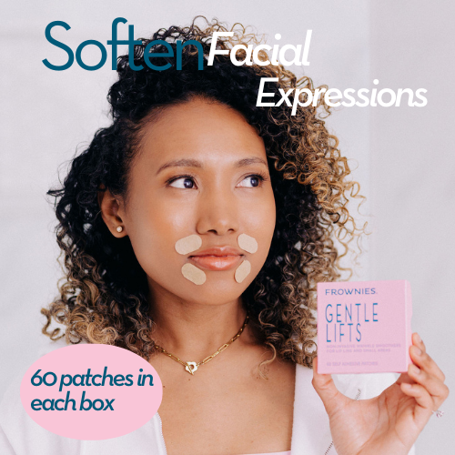 Woman holding Frownies Gentle Lifts to soften facial expressions