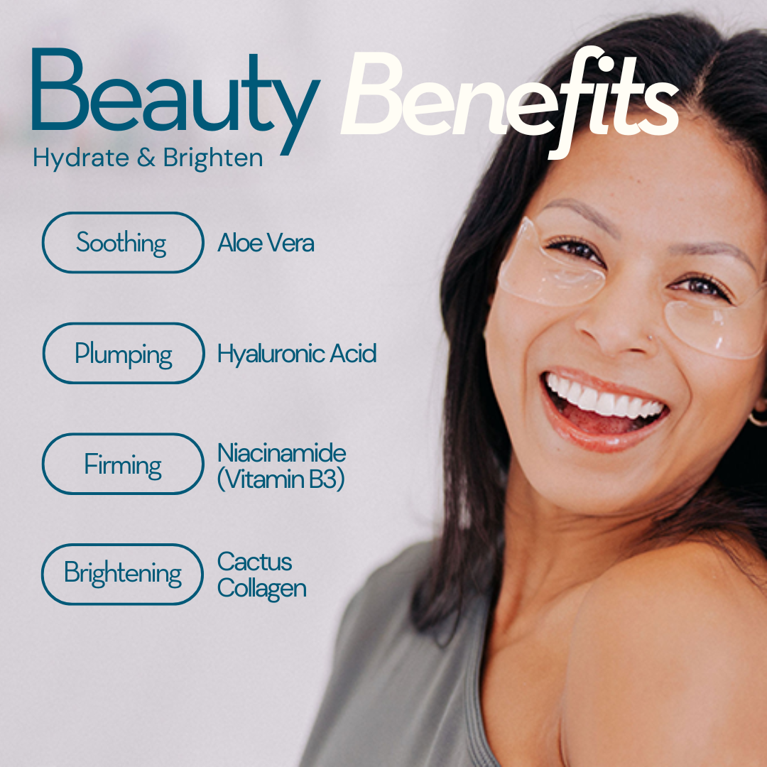 Frownies Under Eye Gels benefits including soothing, hydration, plumping, and smoothing