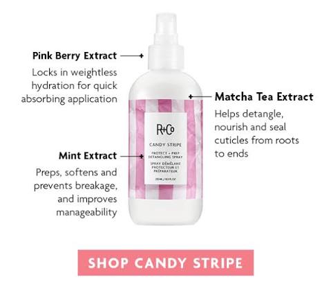 R+Co | CANDY STRIPE Protect + Prep Detangling Spray