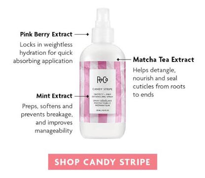 R+Co | CANDY STRIPE Protect + Prep Detangling Spray