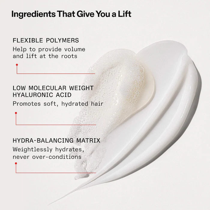 Lightweight conditioner texture for fine hair close-up